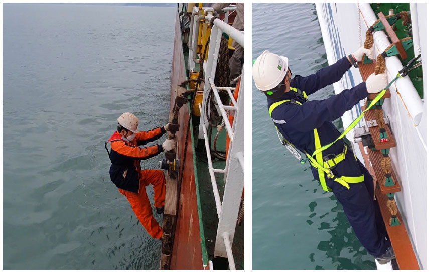 Remotely Controllable ship embarkment / disembarkment ladder fixing equipment[RPLF-900] 