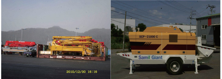 Construction Equipment for Concrete Movement and Pumping